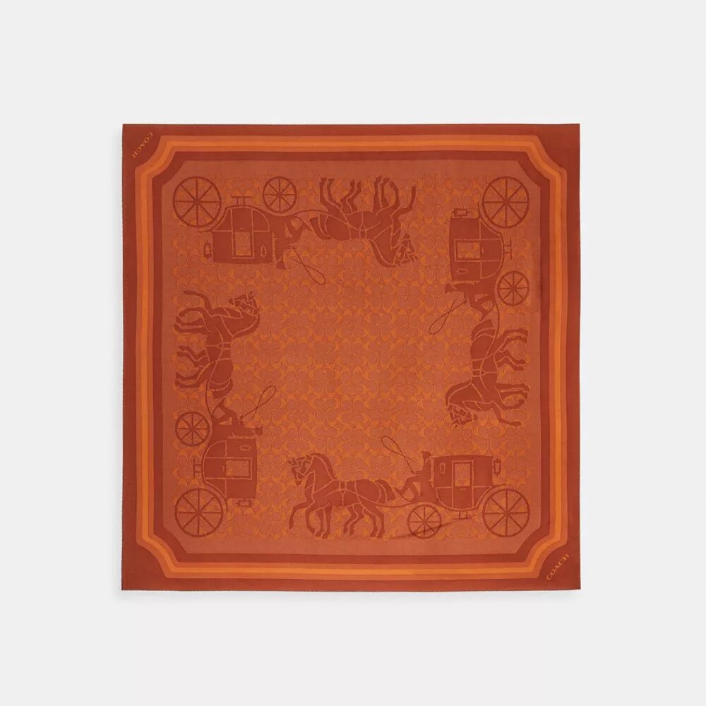 Silketørklæde med Horse and Carriage-motiv
