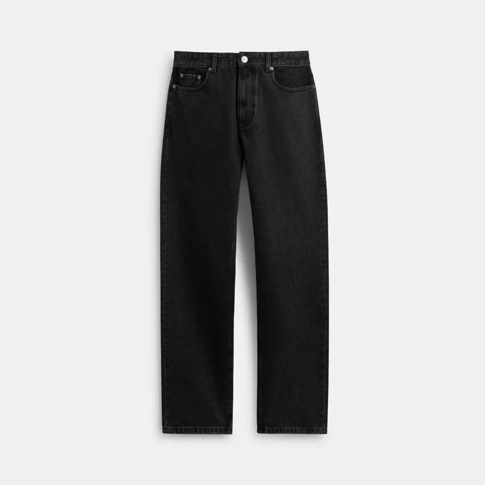 Sorte tapered Jeans i økologisk bomuld