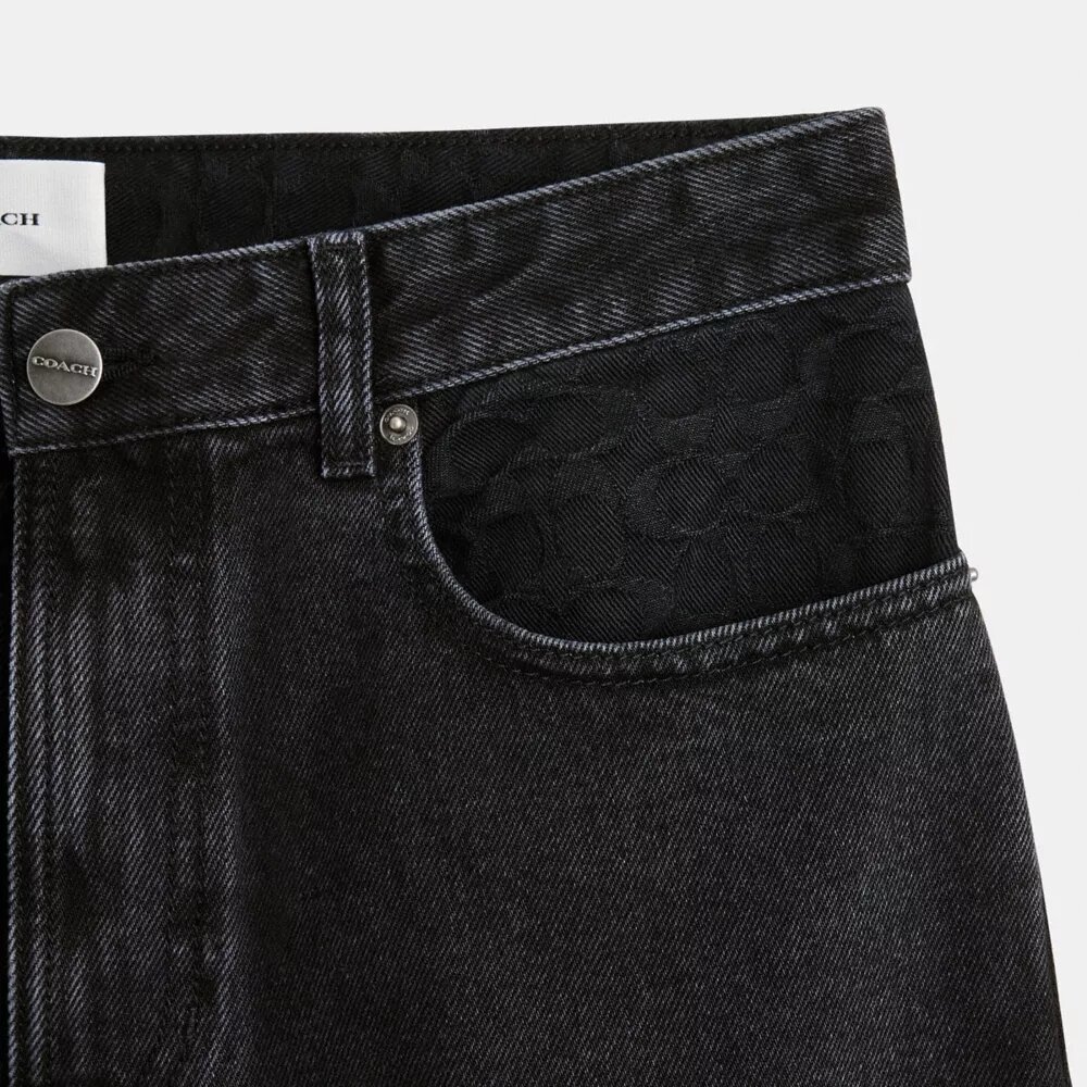 Sorte tapered Jeans i økologisk bomuld