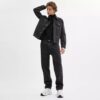 Sorte tapered Jeans i økologisk bomuld