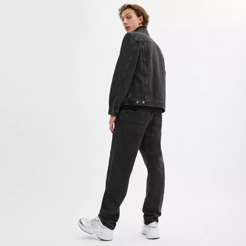 Sorte tapered Jeans i økologisk bomuld