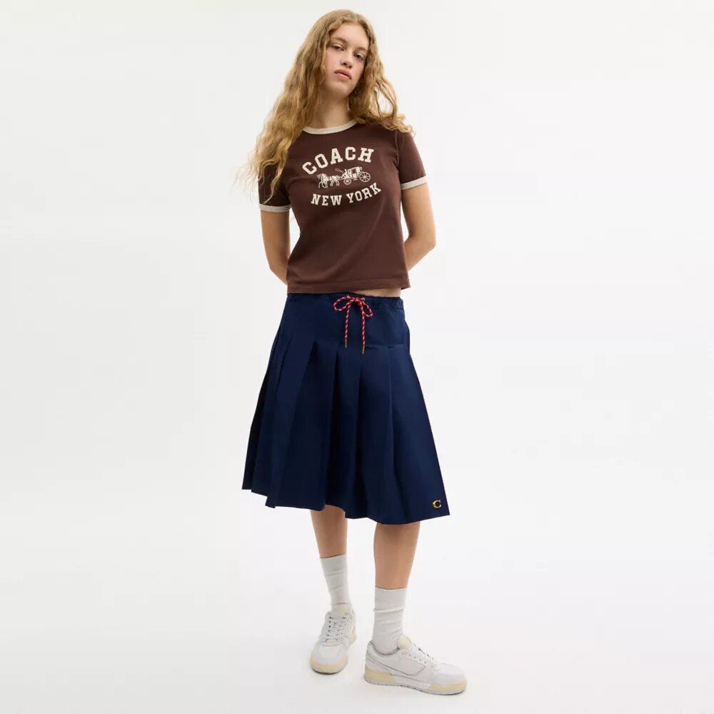Sporty plisseret midiskirt