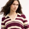 Stribet strikket Poloshirt