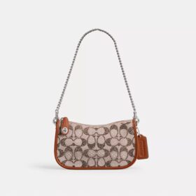 Swinger-tasker 20 med kæde i Crystal Signature Jacquard