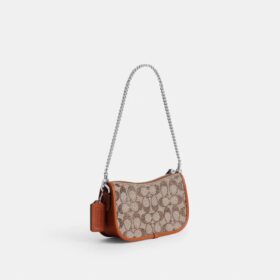 Swinger-tasker 20 med kæde i Crystal Signature Jacquard