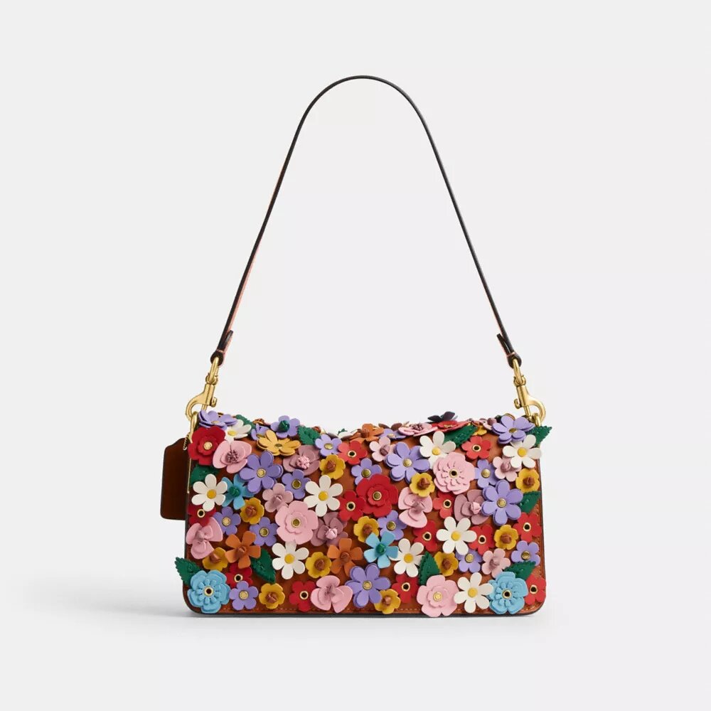 Tabby skuldertaske 26 med blomsterapplikation