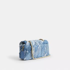 Tabby skuldertaske 26 med quiltning i genbrugt denim-patchwork