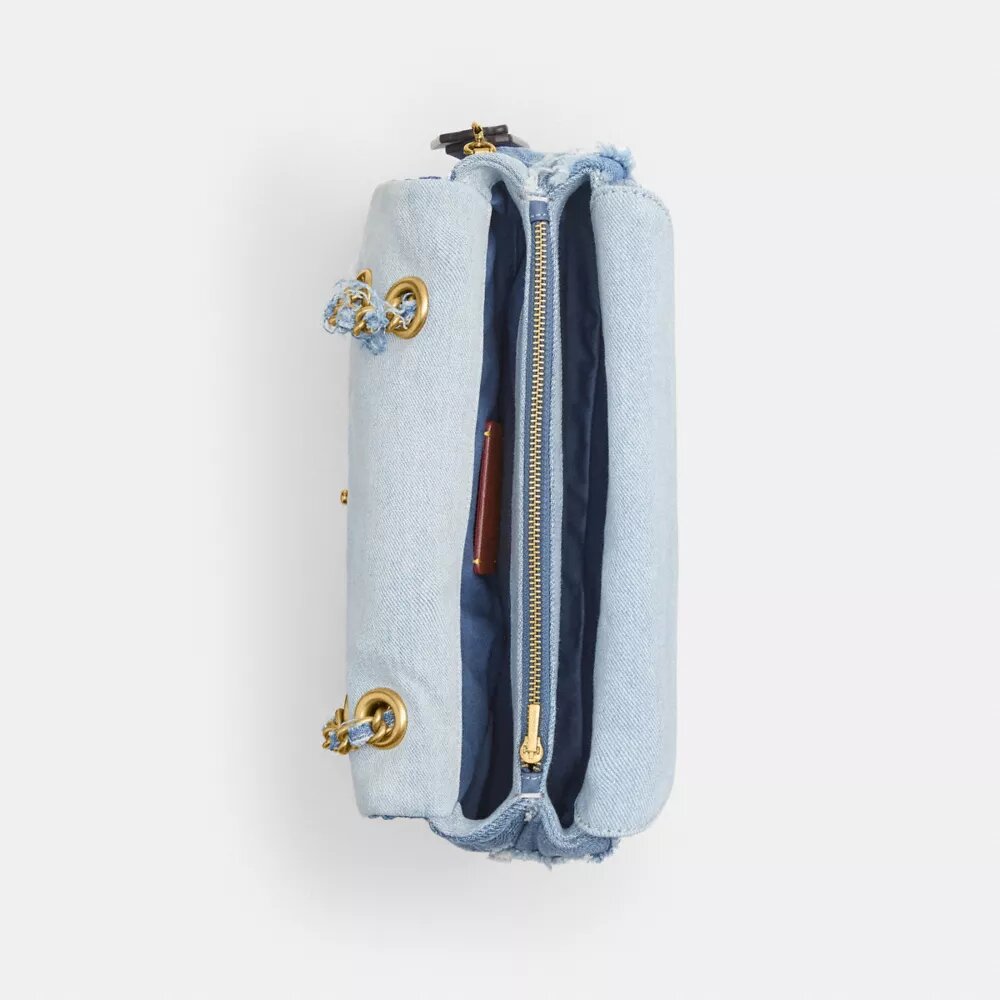 Tabby skuldertaske 26 med quiltning i genbrugt denim-patchwork