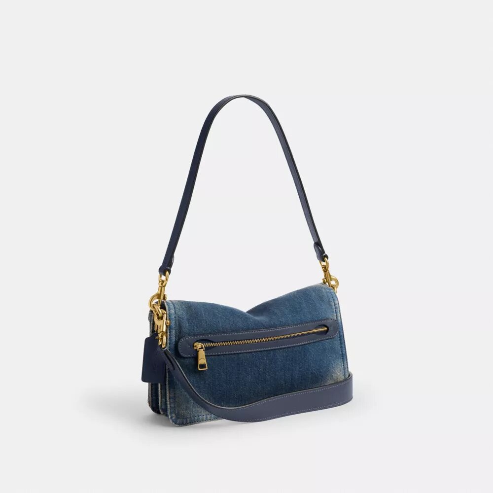Tabby skuldertaske i 26 i regenerativ bomuldsdenim