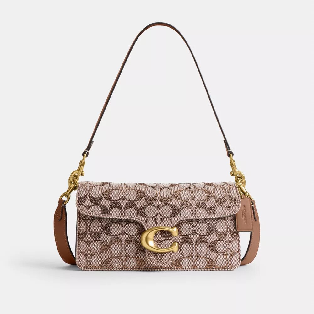 Tabby skuldertasker 26 i Crystal Signature Jacquard