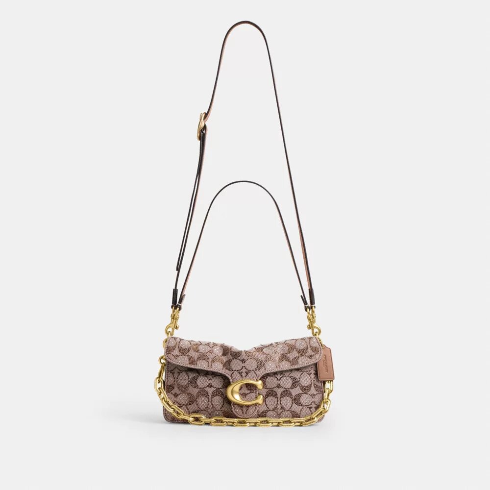 Tabby skuldertasker 26 i Crystal Signature Jacquard