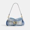 Tabby skuldertasker 26 med genbrugt denim-patchwork