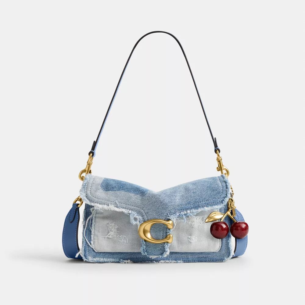 Tabby skuldertasker 26 med genbrugt denim-patchwork