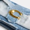 Tabby skuldertasker 26 med genbrugt denim-patchwork