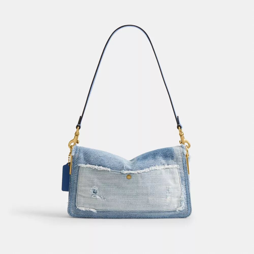 Tabby skuldertasker 26 med genbrugt denim-patchwork