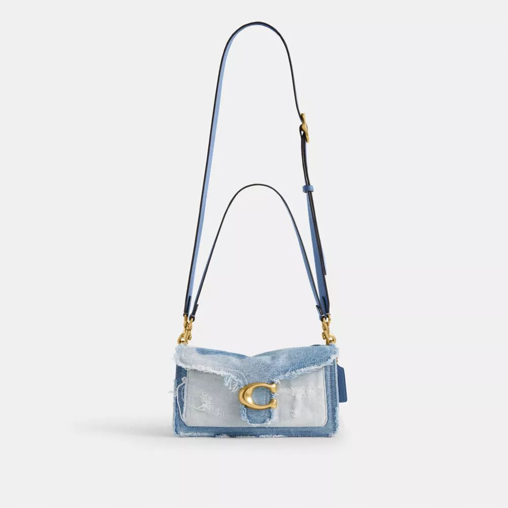 Tabby skuldertasker 26 med genbrugt denim-patchwork