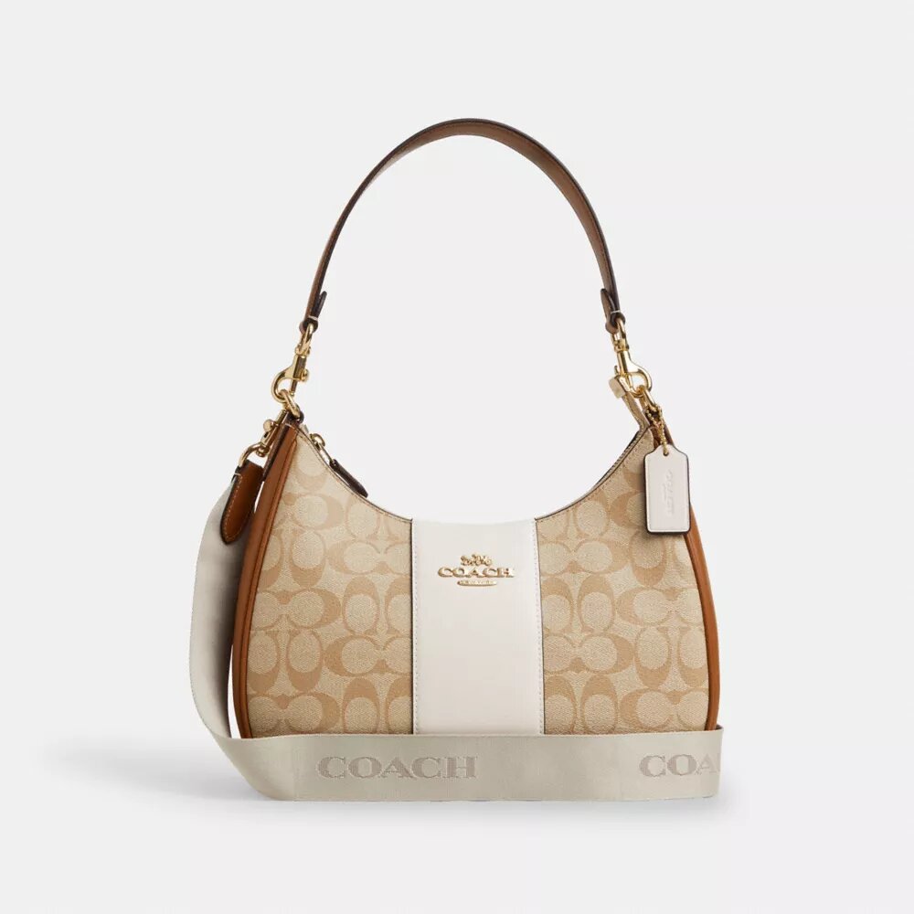 Teri Hobo-taske i Signature Canvas med striber