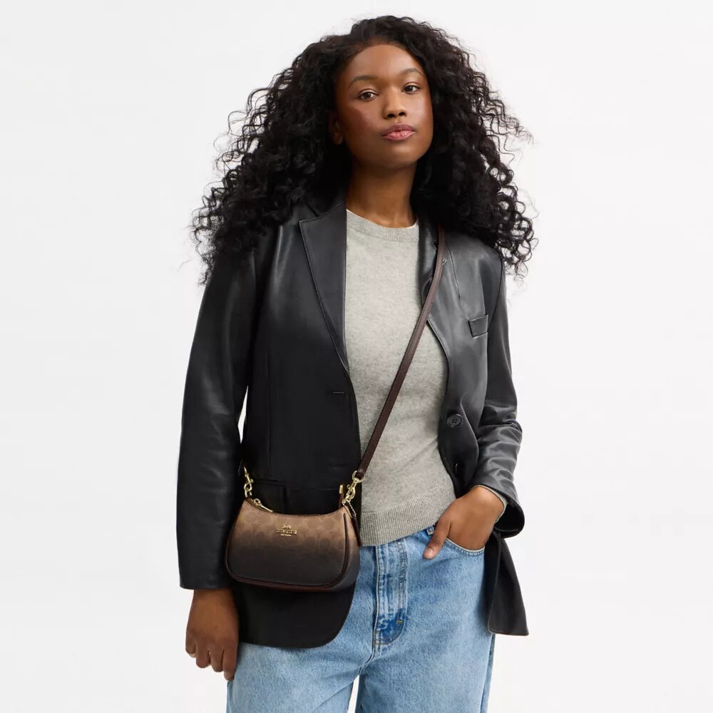 Teri Mini-crossbody-taske i Ombre Signature Canvas