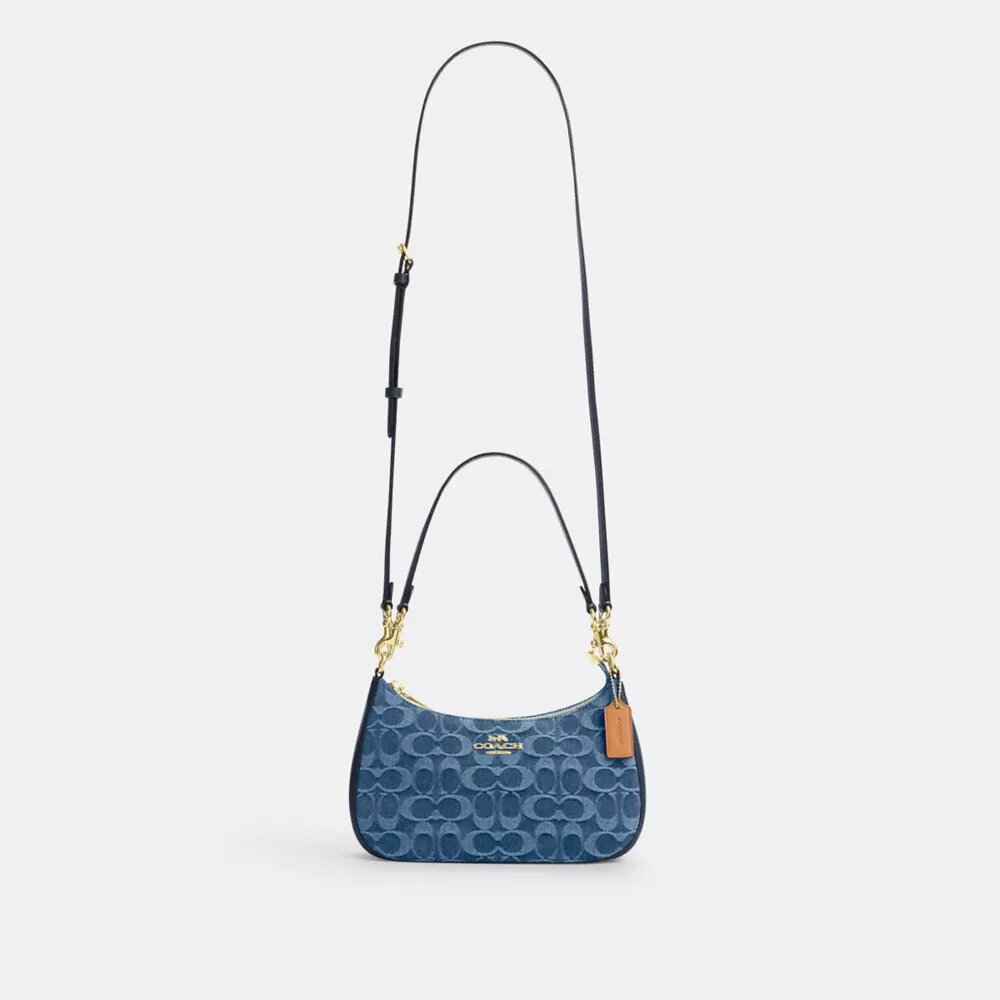 Teri skuldertaske i signaturdenim