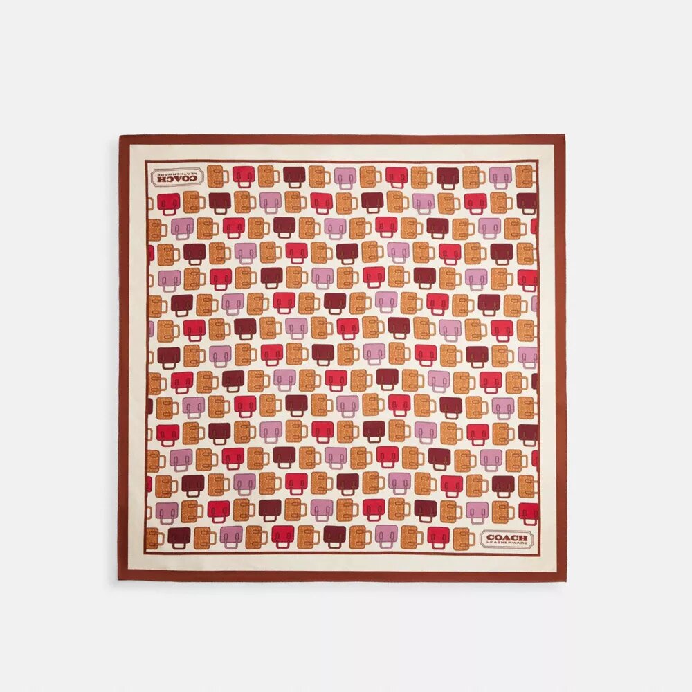 Trompe L'oeil-taskeprint, firkantet silketørklæde