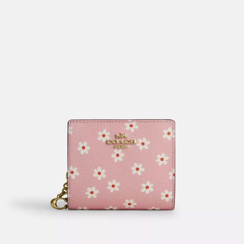 Trykknap-punge med blomsterprint