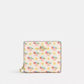 Trykknap-punge med blomsterprint og Vedhæng