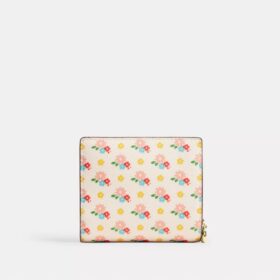 Trykknap-punge med blomsterprint og Vedhæng