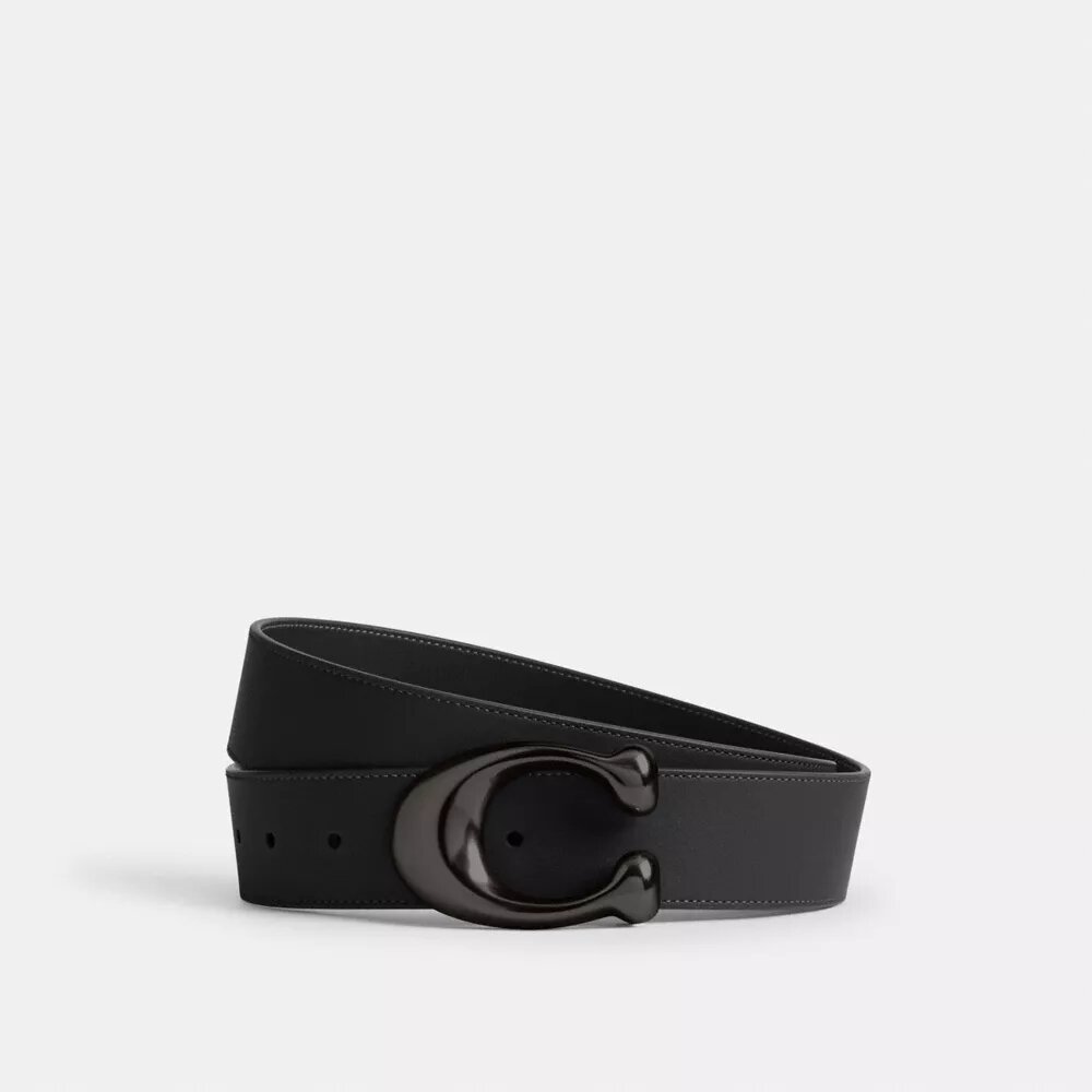 Vendbart bælte med skulptureret C-spænde, 38 mm