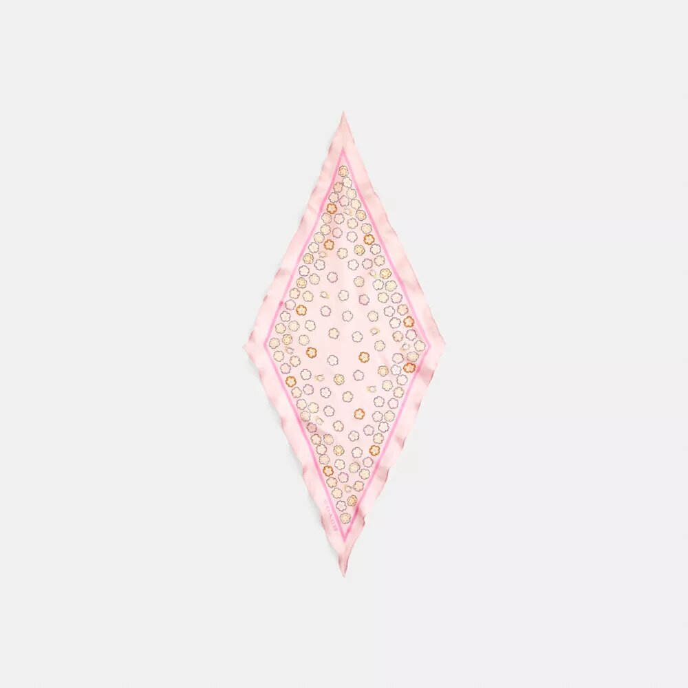 Waterfall Tea Rose-printet silke-diamantsjal