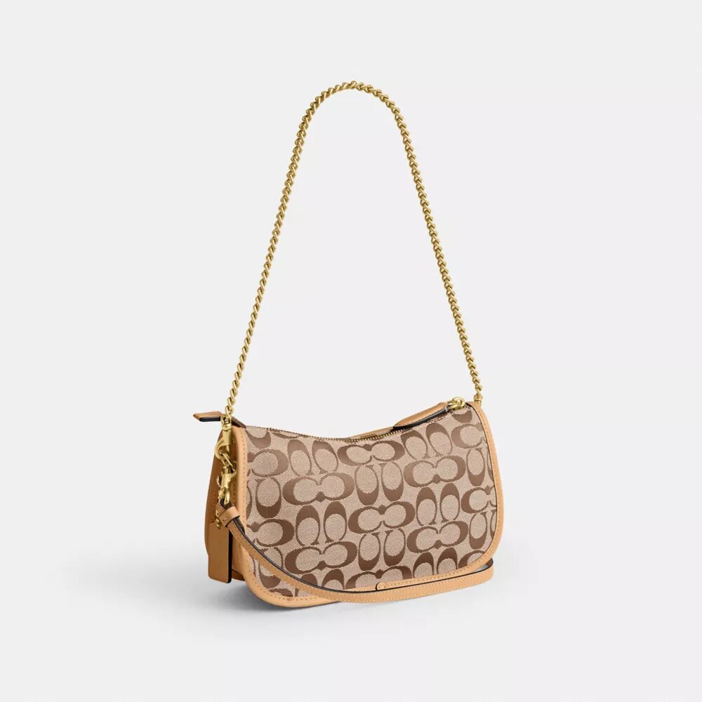 Waverly-taske med dobbelt Turnlock-lås i vores signatur-jacquard