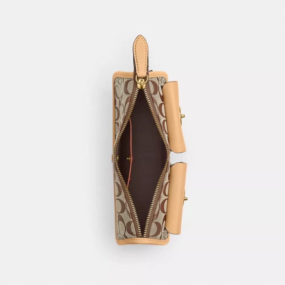 Waverly-taske med dobbelt Turnlock-lås i vores signatur-jacquard